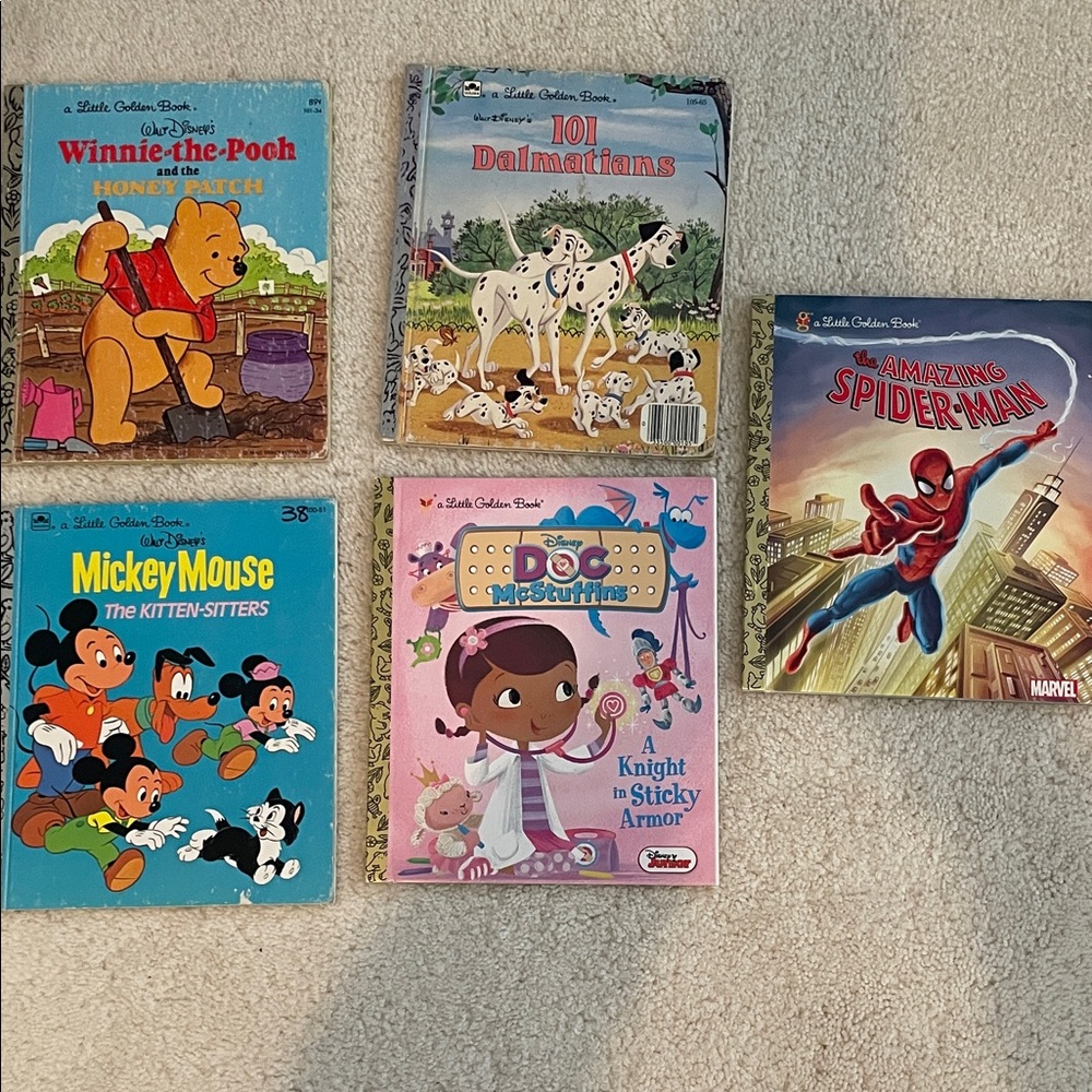 Disney Kids and Marvel Storybook Set Golden Books vintage